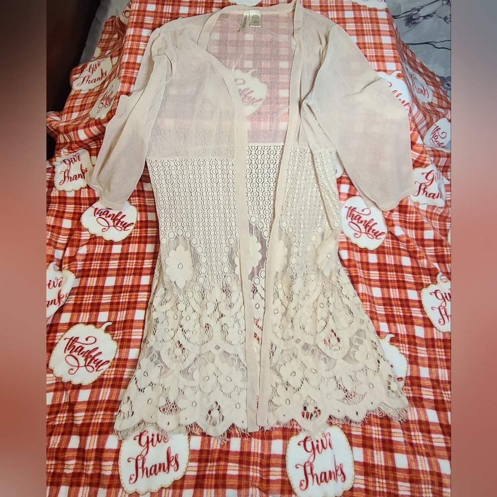 FORGOTTEN GRACE Women's Lace Duster XL